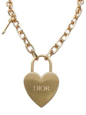 NIB AUTHENTIC DIOR GOLD HEART PADLOCK CADENA W/KEY VALENTINE 2023 LMTD